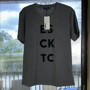 Gray and Black Short Sleeve Tees with Crew Neck